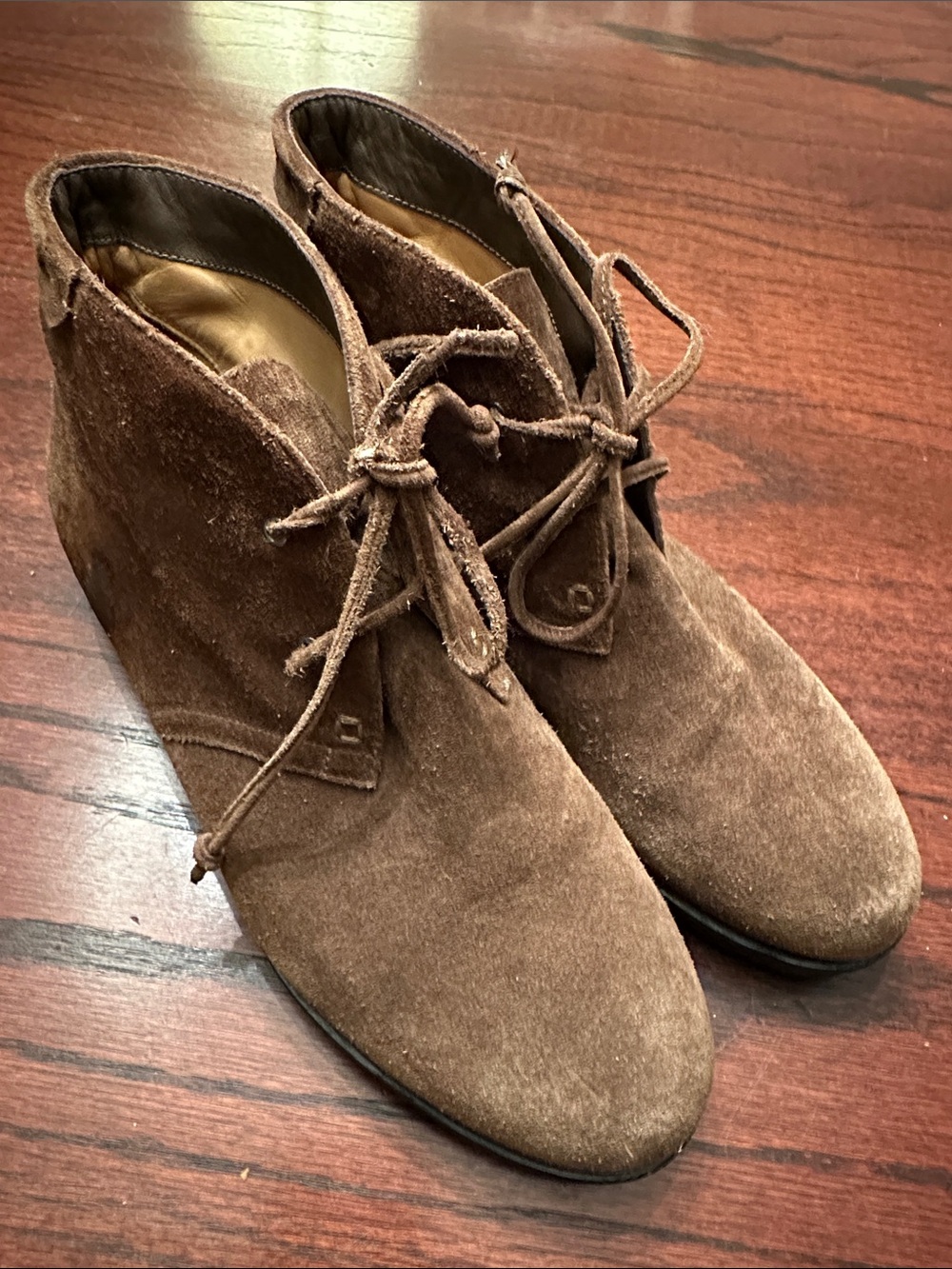 Via Spiga Brown Suede Lace-Up Ankle Boots | 8
